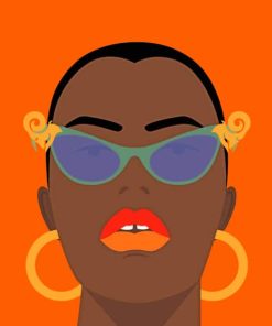 African Girl With Glasses Illustration Diamond Paintings