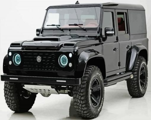 Black Land Rover Diamond Paintings