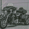 Black And White Three Wheeler Harley Davidson Diamond Paintings