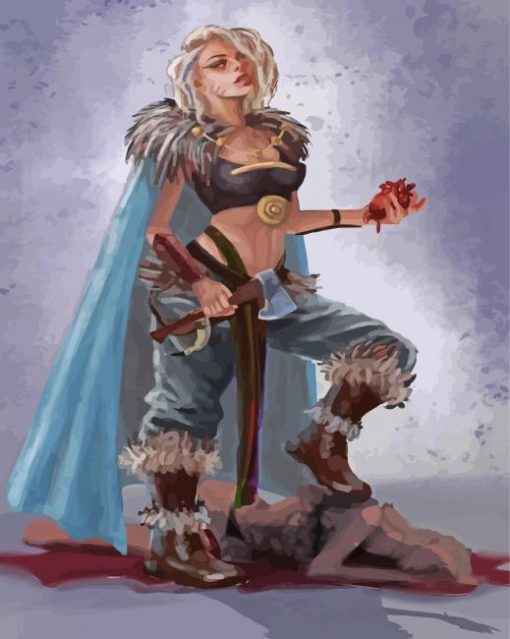 Brave Woman Viking Art Diamond Paintings