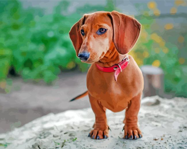 Brown Dachshund Miniature Diamond Paintings