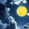 Cheese Moon And Clouds Art Diamond Paintings