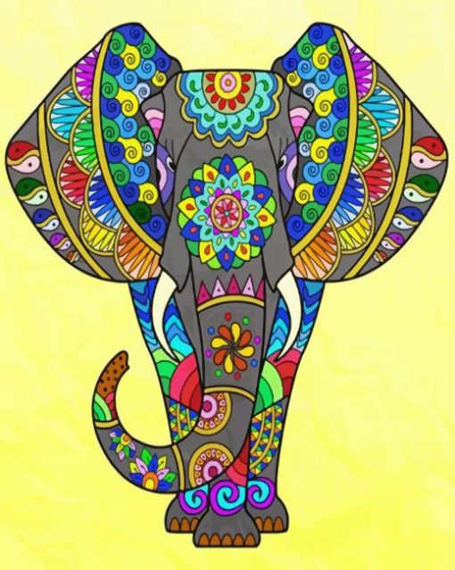 Elephant Mandala Illustration Diamond Paintings