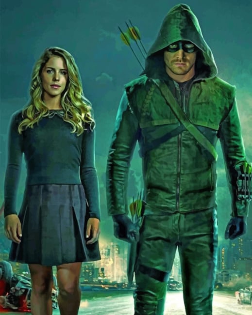 Green Arrow And Felicity P Diamond Paintings