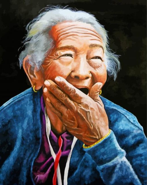 Old Laughing Lady Diamond Paintings