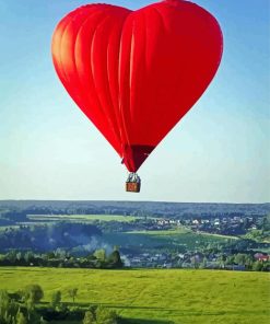 Red Romantic Hot Air Balloon Diamond Paintings