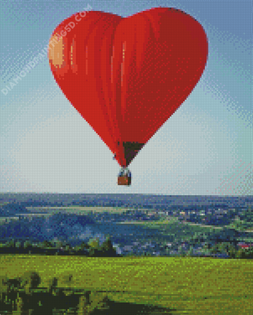 Red Romantic Hot Air Balloon Diamond Paintings