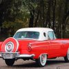 Red Thunderbird With A White Hardtop Diamond Paintings