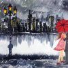 Romance In Rain Diamond Paintings