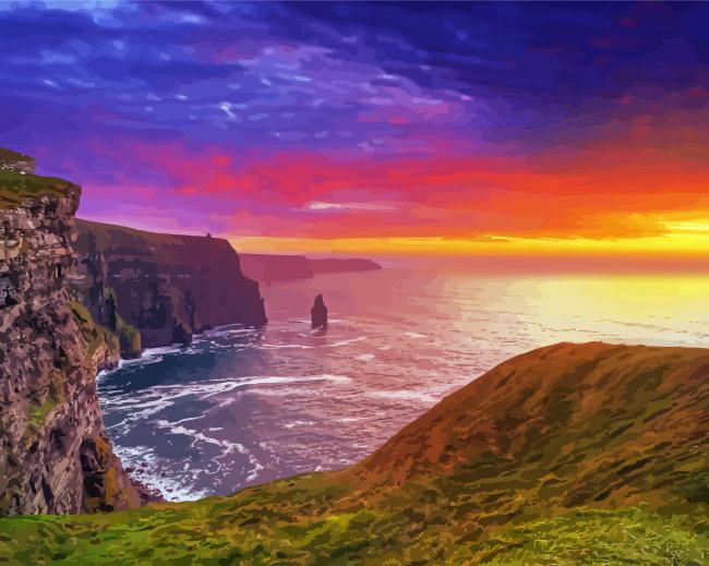 Sunset Irish Scenery Diamond Paintings