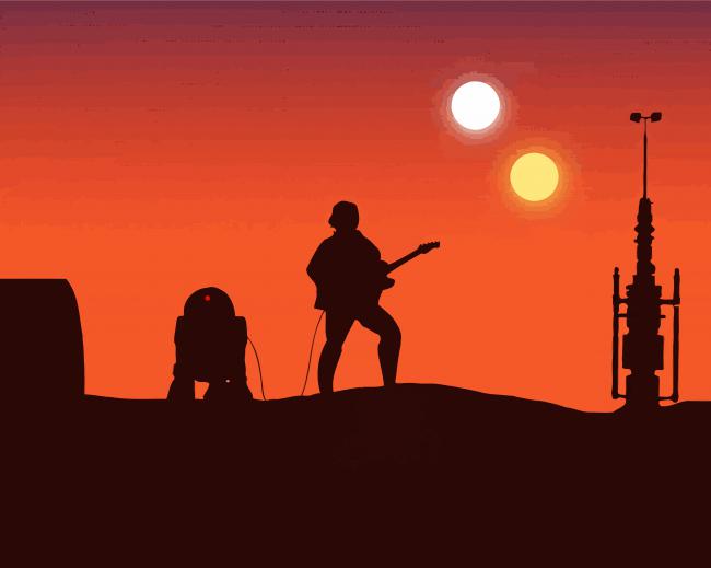 Tatooine Silhouette Star Wars Diamond Paintings