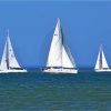 Three White Sailboats Diamond Paintings