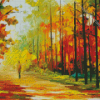 Abstract Walk Alone In The Autumn Diamond Paintings