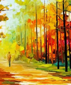 Abstract Walk Alone In The Autumn Diamond Paintings