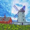 Abstract Windmill And Barn Diamond Paintings