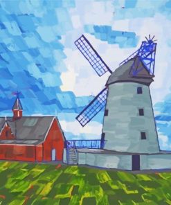 Abstract Windmill And Barn Diamond Paintings