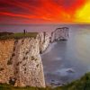 Amazing Sunset in Old Harry Rocks Diamond Paintings