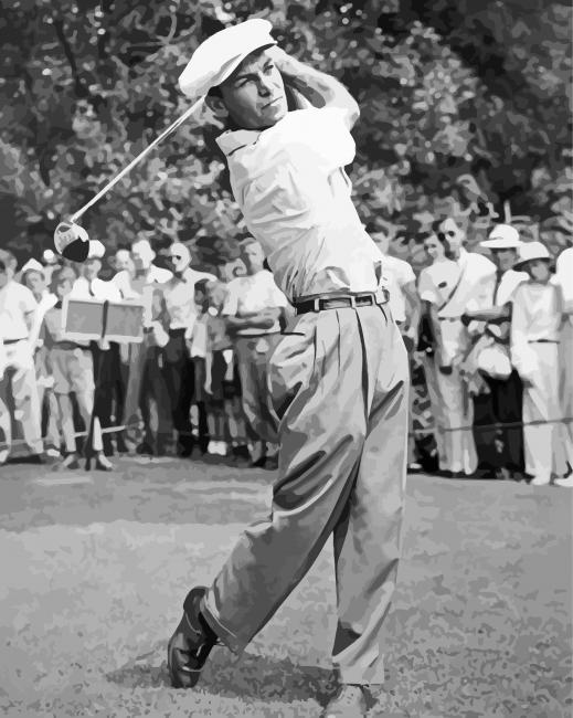 Black And White Golfer Ben Hogan Diamond Paintings