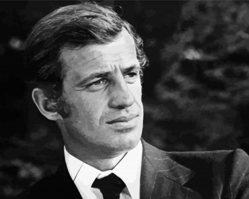 Black And White Young Jean Paul Belmondo Diamond Paintings