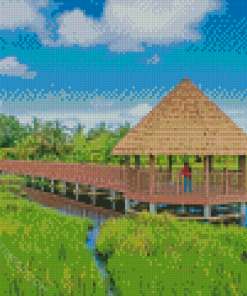 Boardwalk Hut in Marsh Diamond Paintings