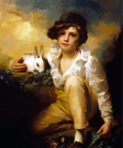 Boy And Rabbit Raeburn Diamond Paintings