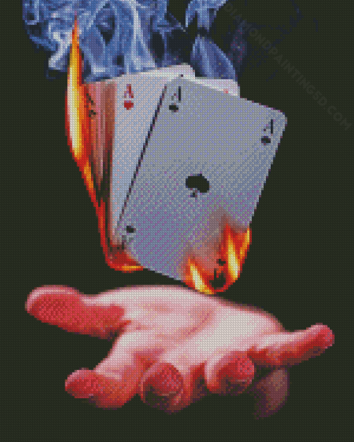 Burning Poker Cards Diamond Paintings