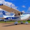 Cessna 182 White And Blue Diamond Paintings