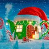 Christmas Cartoon House Diamond Paintings