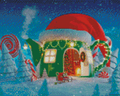 Christmas Cartoon House Diamond Paintings