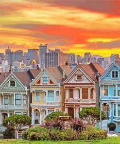 Color House San Francisco Sunset Diamond Paintings