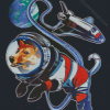 Corgi Dog in Space Diamond Paintings