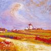 Countryside With Windmill by Ferdinand du Puigaudeau Diamond Paintings