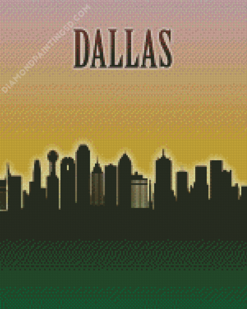 Dallas Skyline Poster Diamond Paintings