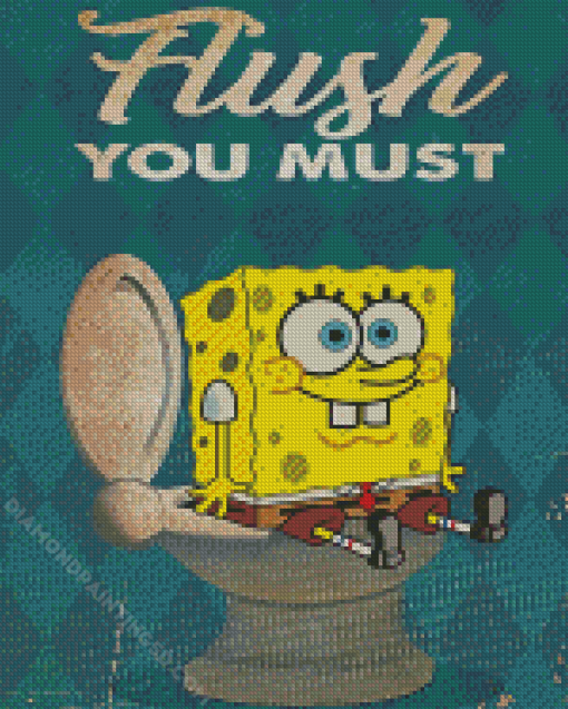 Flush You Must SpongeBob Diamond Paintings