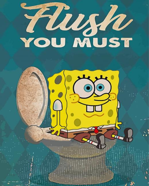 Flush You Must SpongeBob Diamond Paintings