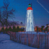 Fort Gratiot Lighthouse In Snow Diamond Paintings