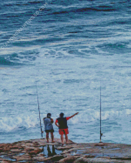 Friends Fishing Time Diamond Paintings