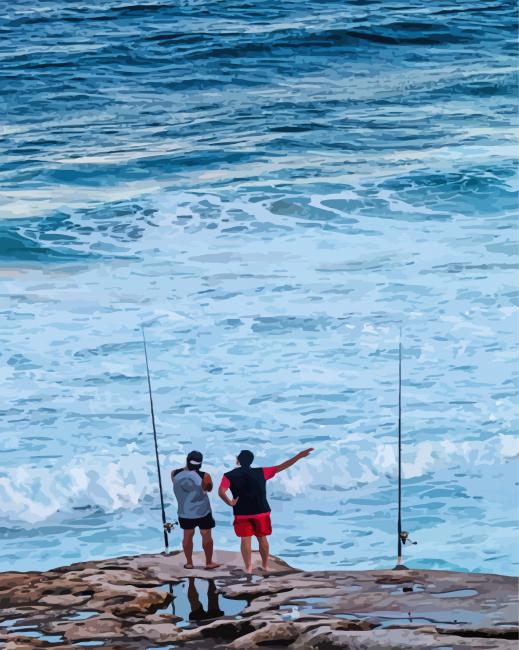 Friends Fishing Time Diamond Paintings