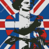 Illustration Queen Elizabeth Union Jack Diamond Paintings