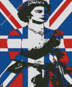 Illustration Queen Elizabeth Union Jack Diamond Paintings