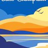 Lake Champlain Vermont Illustration Poster Diamond Paintings