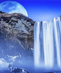 Moonlight Waterfall Diamond Paintings