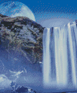 Moonlight Waterfall Diamond Paintings