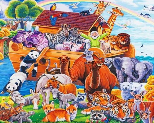 Noahs Ark And Animals Diamond Paintings