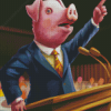 Pig Wearing Suit Diamond Paintings