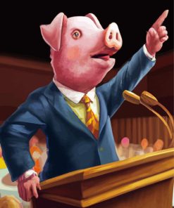 Pig Wearing Suit Diamond Paintings