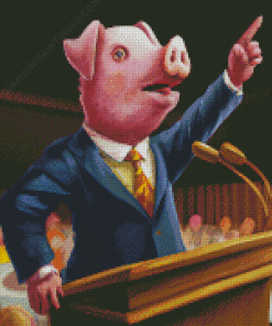 Pig Wearing Suit Diamond Paintings