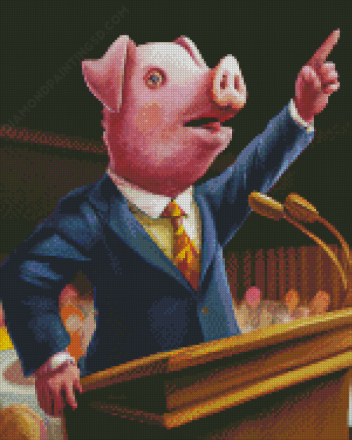 Pig Wearing Suit Diamond Paintings