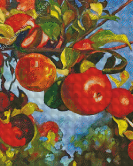 Red Apples Tree Diamond Paintings