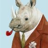 Rhino Wearing Suit Diamond Paintings